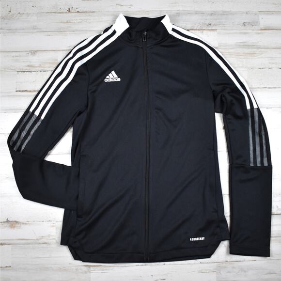 Adidas Primegreen 21 Tiro Black Full Zip Up Track Jacket Pockets Women's XSMALL - Picture 1 of 9